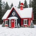 AI generated Santa cap house Royalty Free Stock Photo