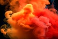 Scene glowing red smoke. Atmospheric smoke, abstract color background