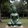 AI generated sculpture of an ancient Indian female in a state of meditation