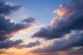 Golden Hour Cloudscape With Soft Pastel Light And Expansive Blue Sky Royalty Free Stock Photo