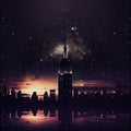 Empire State Building, Night Sky, Made with Generative AI Royalty Free Stock Photo