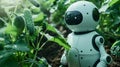 AI Generated. A smart robotic system with a high-degree-of-freedom manipulator performs a cucumber harvesting operation.