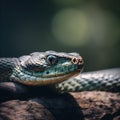 AI generated  snake coiled on the ground Royalty Free Stock Photo