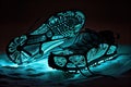Neon-Glowing Snowshoes, Made with Generative AI