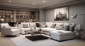 AI generated spacious and well-appointed living room with inviting a cozy and comfortable atmosphere