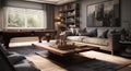 AI generated spacious and well-appointed living room with inviting a cozy and comfortable atmosphere