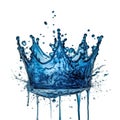 Ai generated. A splash made in crown shape isolated on white. Clear premium water concept Royalty Free Stock Photo