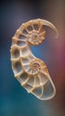 split nautilus seashell showing inner float chambers. Royalty Free Stock Photo