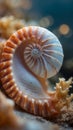 split nautilus seashell showing inner float chambers. Royalty Free Stock Photo