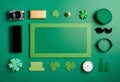 st patrick\'s day frame on green background Royalty Free Stock Photo
