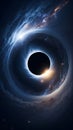 Ai generated a stellar black hole surrounded by a galaxy of stars Royalty Free Stock Photo