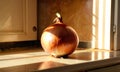 Ai generated Still life with onions in a sunny morning kitchen. Cozy picture