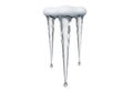 AI generated. Three Realistic Icicles with Snow Cap on White Background Royalty Free Stock Photo