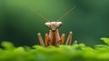 AI-generated Praying Mantis Macro Portrait Extreme Close Up Royalty Free Stock Photo