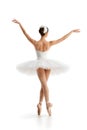 Graceful Ballet Dancer Posing On Pointe Expressing Elegance And Artistic Discipline Royalty Free Stock Photo