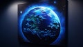 Majestic View of Earth\'s Blue Oasis in the Vastness of Space, Made with Generative AI