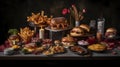 Decadent Junk Food Spread, Made with Generative AI Royalty Free Stock Photo