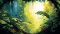 Renewal of the Planet: A Lush Green Forest Bursting with Life, Made with Generative AI