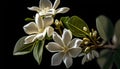 White Jasmine Blooming Flowers, Made with Generative AI