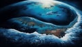 Blue Earth\'s Majestic View from Space, Made with Generative AI