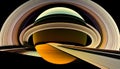 Panoramic View of Saturn, Made with Generative AI