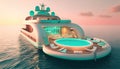 Elegant Yacht for Bachelorette Party, Made with Generative AI