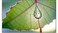 Sparkling Leaf Droplet, Made with Generative AI Royalty Free Stock Photo