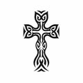 Tribal cross design with intricate details. Royalty Free Stock Photo