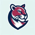 Stylized Cougar Head Logo Royalty Free Stock Photo