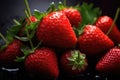 Close up of beautiful strawberries with blured background