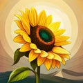 The AI-generated sunflower image