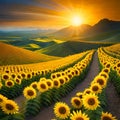 Sunflowers garden image Ai