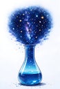 Cosmic Galaxy Emerging From Glass Flask Symbolizing Creativity And Science Royalty Free Stock Photo