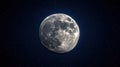 Tiny Moon Floating In Dark Blue Sky With Flat Design And Minimalist Style In Hyper-Realistic Effect Royalty Free Stock Photo