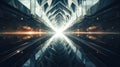 AI Generated Symmetrical Light Patterns A Creative Tech Background