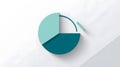 AI generated three segment pie chart illustration in soft teal tones on white background Royalty Free Stock Photo