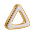 AI Generated Golden outlined triangle shape on transparent background Royalty Free Stock Photo