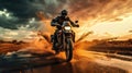 AI Generated Thrilling Adventure Motorcyclist\'s Global Journey and Exploration