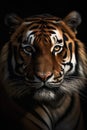 AI generated tiger on black background