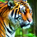 AI generated tiger walking in forest