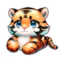 AI generated tiger on white background