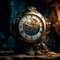 AI-generated Timeless Artifact: Ancient Clock Fossil