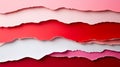 AI-generated Torn Paper Layers: Vibrant Red, Pink, and White Abstract Background Royalty Free Stock Photo