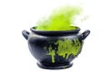 AI generated: toxic witch cauldron isolated on white or transparent png Royalty Free Stock Photo
