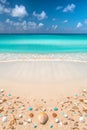 AI generated tropical beach ocean waves galaxy Royalty Free Stock Photo