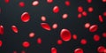 true black Background red foreground abstract forms floating droplets
