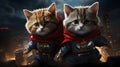 AI-Generated: Two Superhero Cats Saving the Day