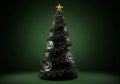 AI generated. Automotive Christmas Tree Made of Car Tires with Rims and Lights Royalty Free Stock Photo