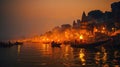 AI Generated Varanasi\'s Twilight Magic Ganges River Reflections