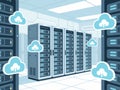 Modern Cloud Computing Data Center Vector Illustration Royalty Free Stock Photo